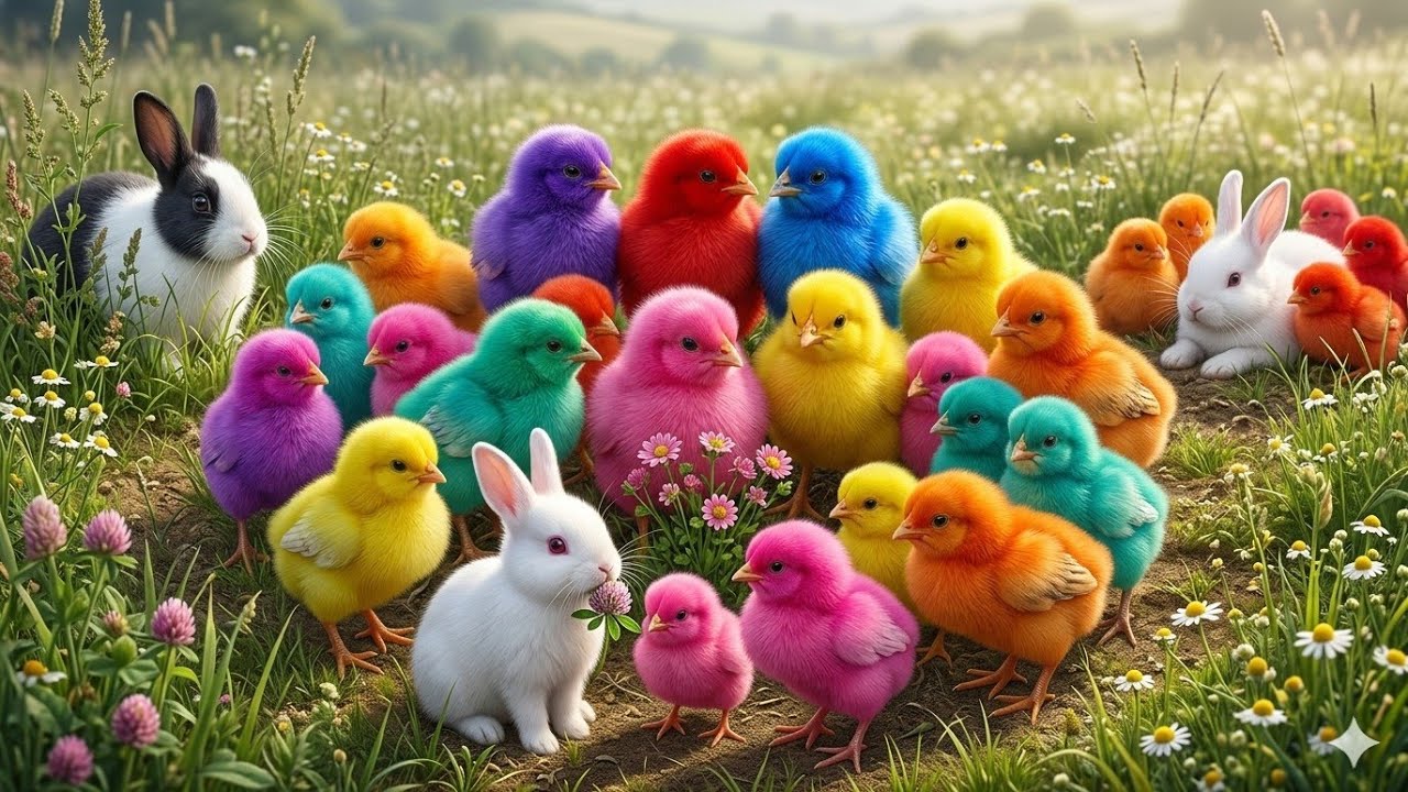 Ayam Lucu, ayam warna warni, ayam rainbow, kelinci lucu, bebek lucu, ikan koi, Hewan Lucu