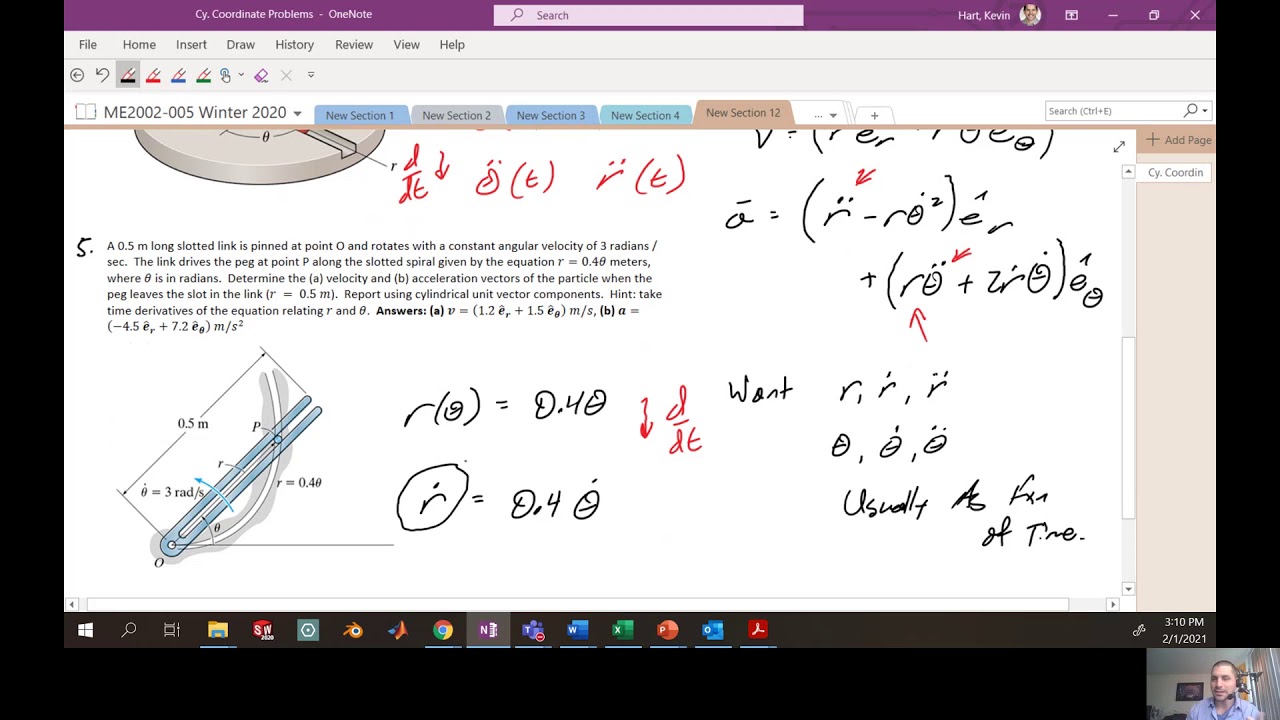 ME2002 - Cylindrical Coordinate HW Problem Discussion and Example