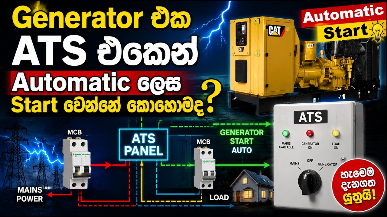 Generator Automatic Starting ATS සින්හලෙන් / Automatic Transfer Switch / Engineering Technology A/L