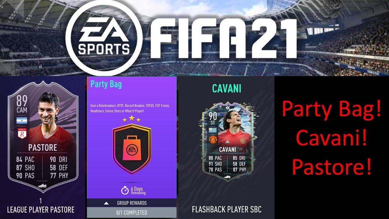 Fifa 21 - PARTY BAG!  plus Javier Pastore and Edison Cavani cards!