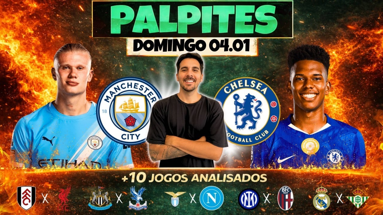 PALPITES DE FUTEBOL PARA HOJE 04 01 2026 (DOMINGO)