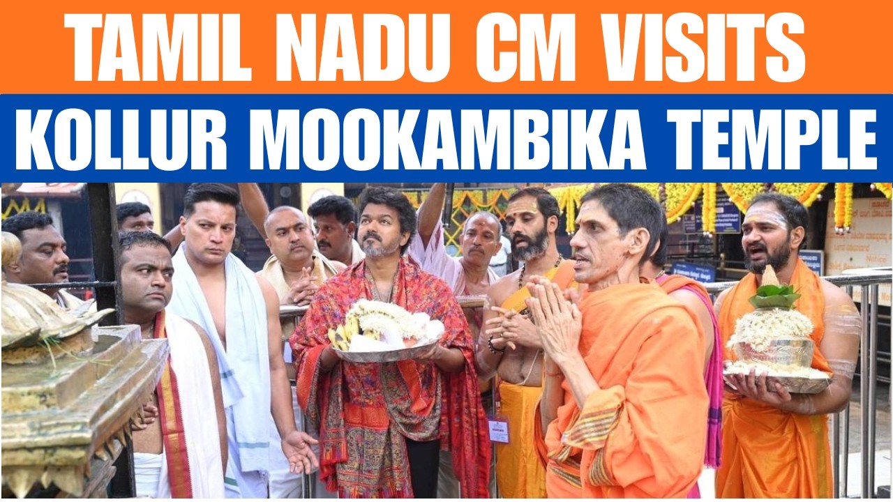 Tamil Nadu CM Vijay Visits Kollur Mookambika Temple in Karnataka Amid Tight Security | News9