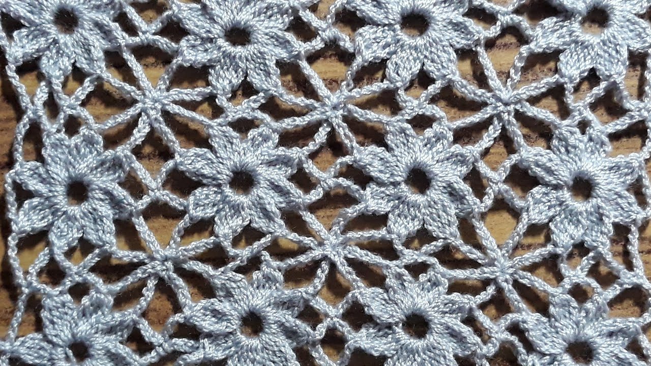 ลายถักโครเชต์ต่อดอกไม่ตัดไหมแบบที่ 12|crafts by namonnoy