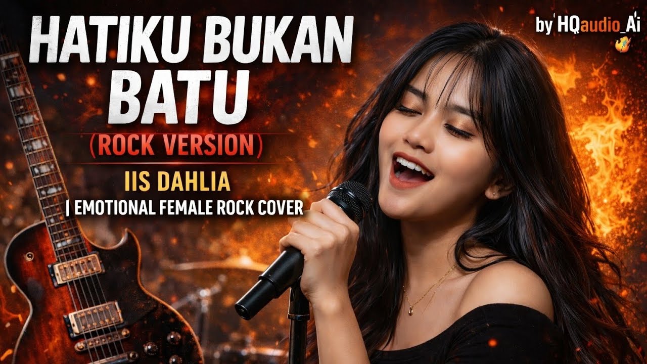 HATIKU BUKAN BATU_ IIS DAHLIA  (ROCK VERSION) - EMOTIONAL FEMALE ROCK COVER by HQaudio_Ai 🔥🎸