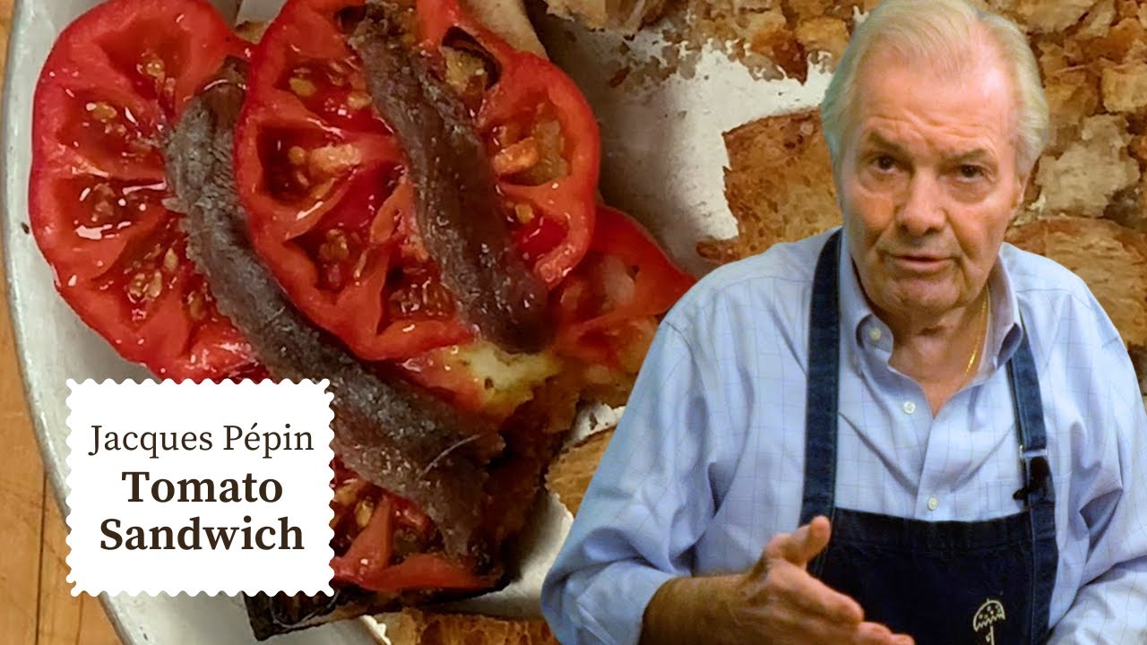 Как повторно использовать хлеб для вкуснейшего сэндвича с помидорами | Жак Пепен Готовим дома | KQED