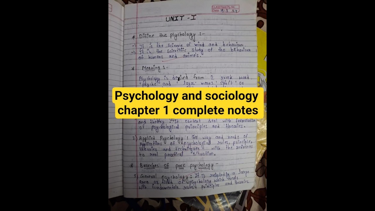 psychology and sociology chapter 1 complete notes 