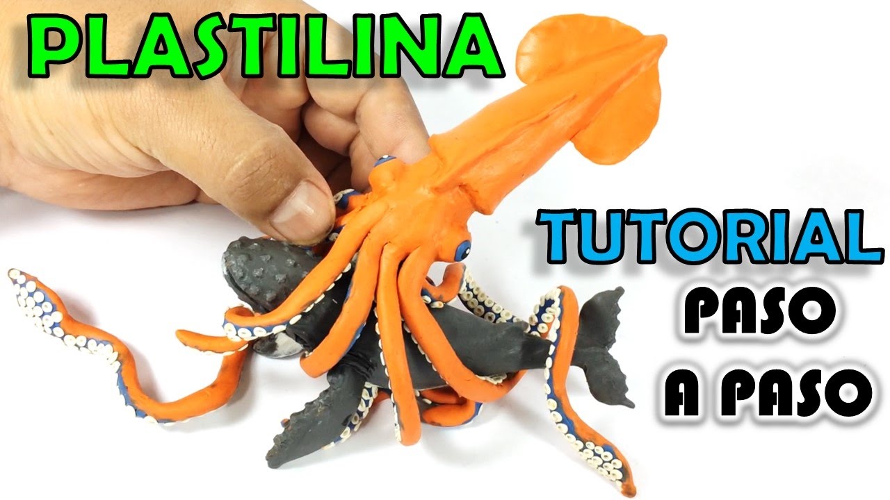 ✅ COMO HACER UN CALAMAR GIGANTE DE PLASTILINA PASO A PASO ✅ POLYMER CLAY MI MUNDO DE PLASTILINA