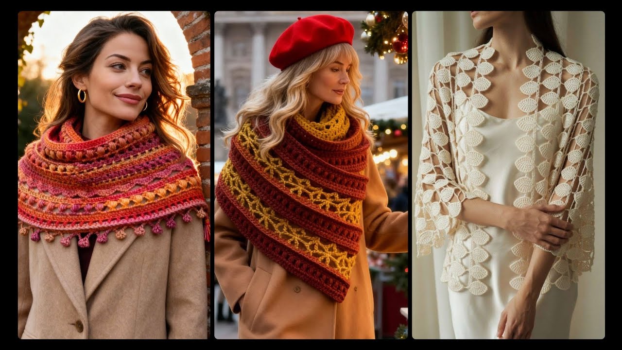 Crochet Shawl Design Collection || Elegant And Artistic Style #crochet #design #trending  #handmade