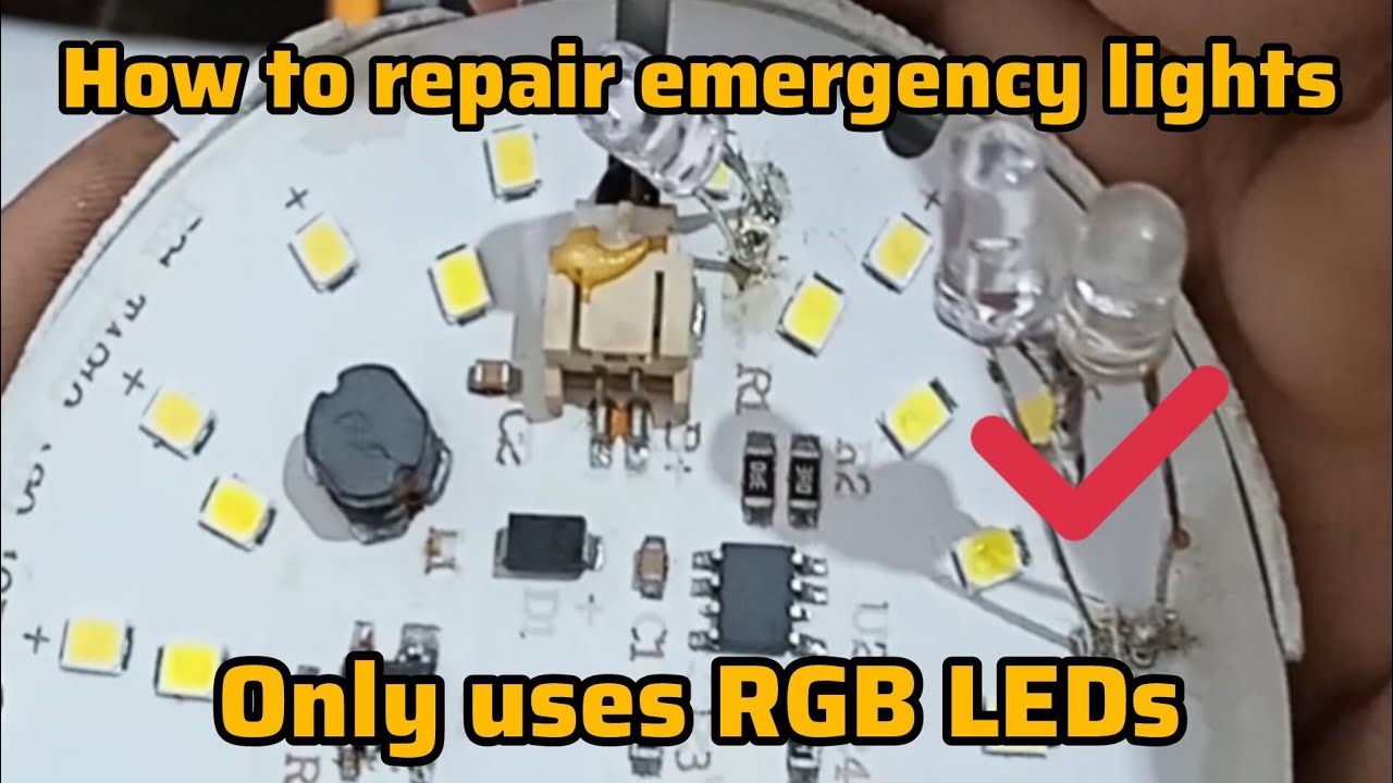Cara memperbaiki lampu emergency yang benar menggunakan led RGB