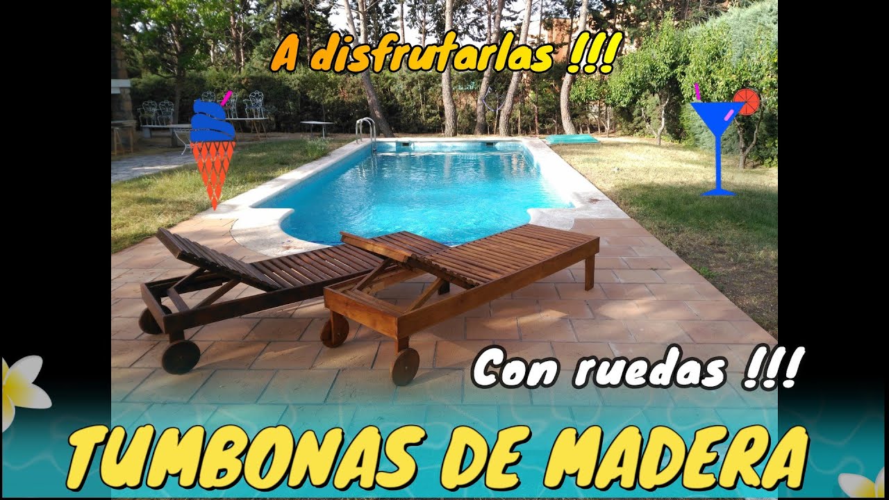 Cómo hacer unas tumbonas de madera con ruedas para el jardín. Paso a paso. DIY. Hágalo usted mismo.