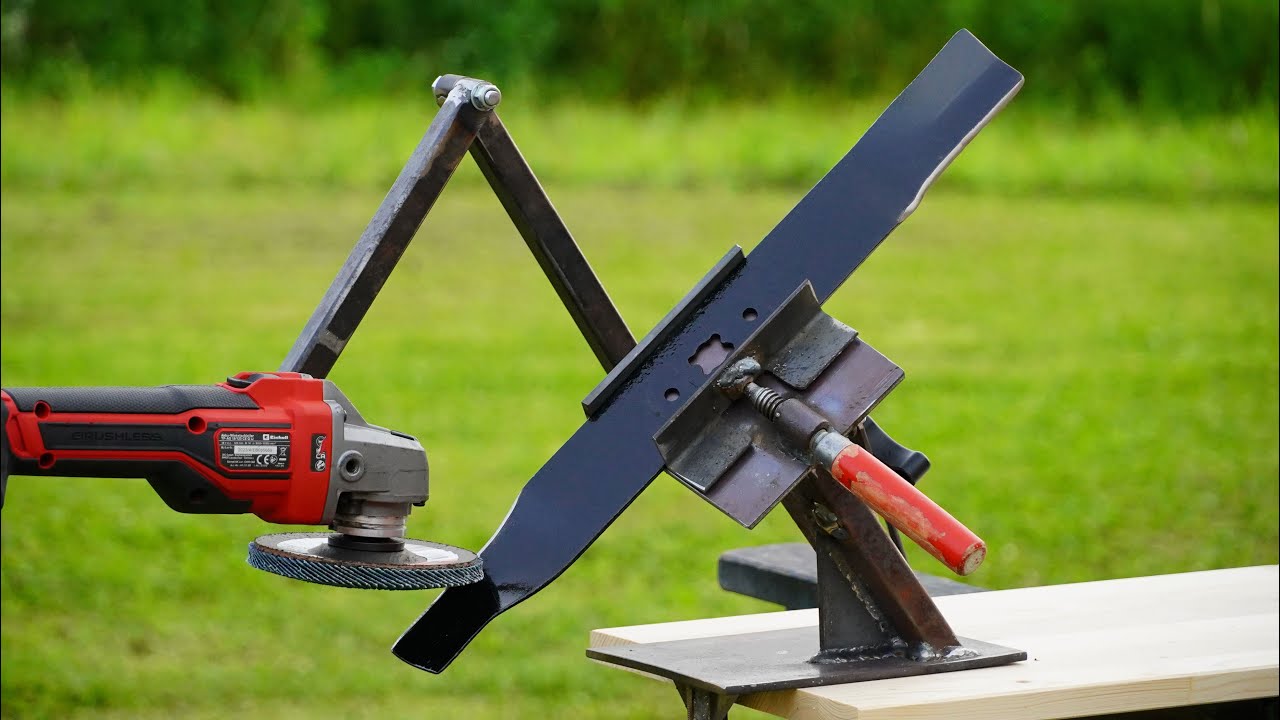 Homemade LAWN MOWER Blade SHARPENER !?