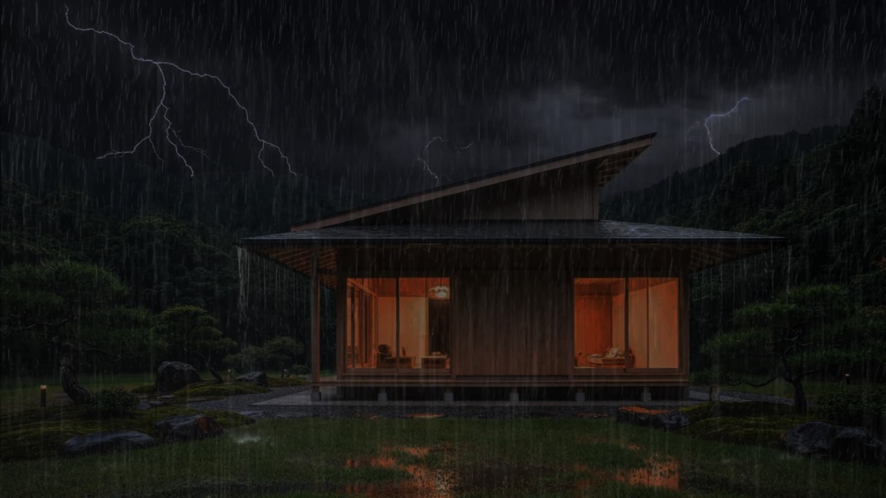 3 Minutes to Quick Sleep Relief: Heavy Rain on a Tin Roof & Deep Rolling Thunder