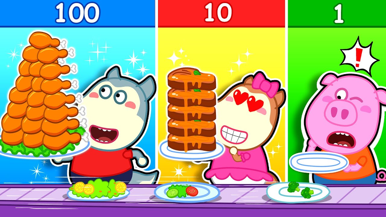 Wolfoo, Lucy & Piggy: 100 Layers of Food Challenge #4 | Kids Cartoon
