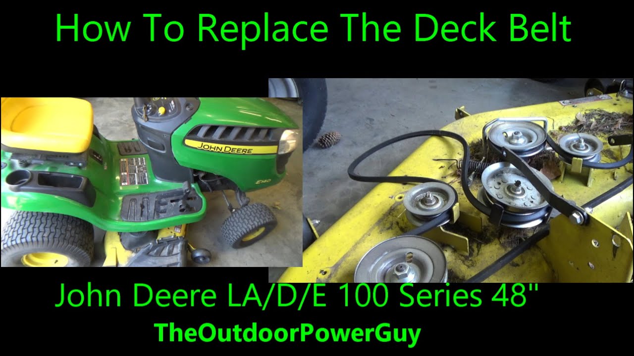 Replacing The Deck Belt on a John Deere LA D E 100 Series 48 Inch Rider Mower