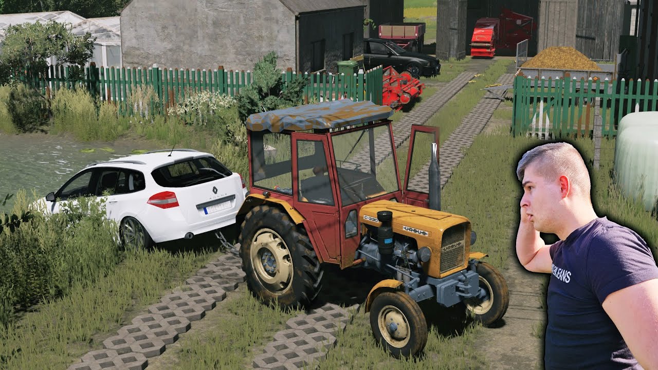 PRZYJECHALI PO SWOJE PIENIĄDZE😱 ODDAŁEM MU AUTO CIOTKI😂 WYCIĄGAMY SAMOCHÓD ZE STAWU❗🐮POLSKA WIEŚ🐷 15