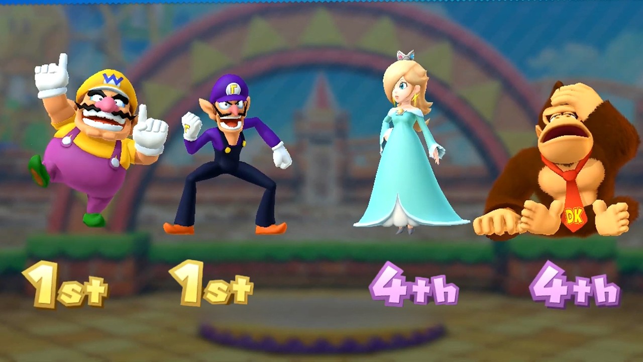 Mario Party 10 Gameplay: Waluigi vs Donkey Kong vs Wario vs Rosalina