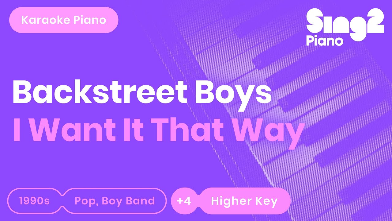 Backstreet Boys - I Want It That Way (Higher Key) Karaoke Piano