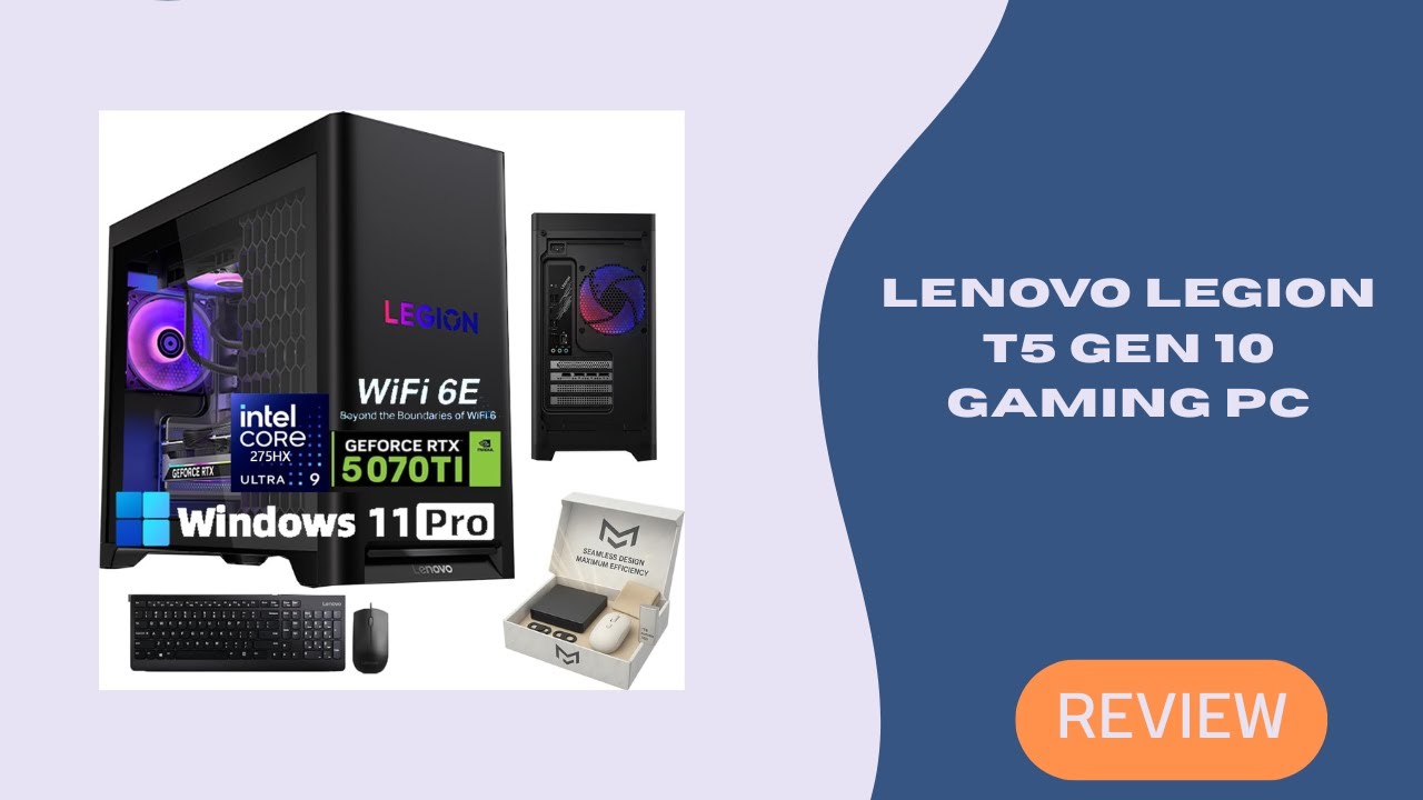 Lenovo Legion T5 Gen 10 Gaming PC | Ultra 9 275HX, RTX 5070 Ti, 64GB RAM, 8TB SSD