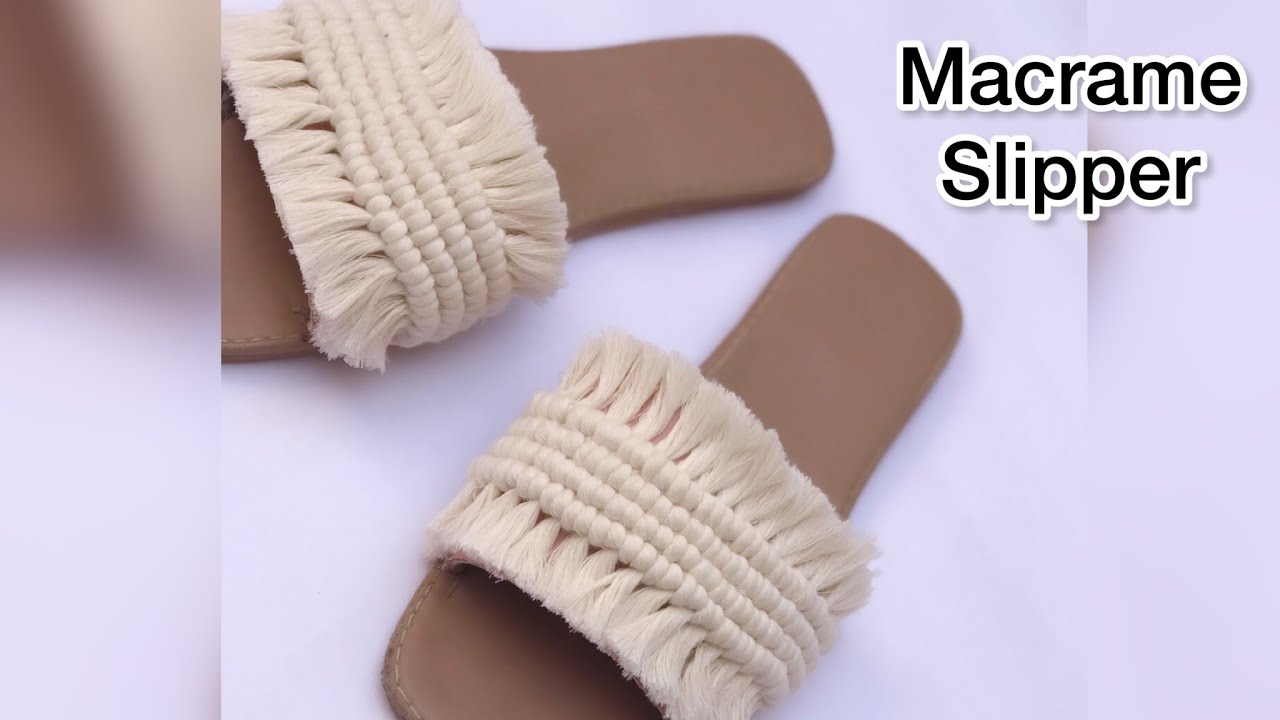 طريقة عمل سليبر مكرمية قطن بطريقة بسيطة وسهلة للمبتدئين / How to make macrame slipper