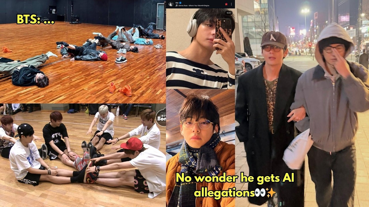 LMAOOO BTS STRETCHING THEIR LEGS😭Taehyung looks so good!! boyfriend pics😭 TAESIK NATION RISE