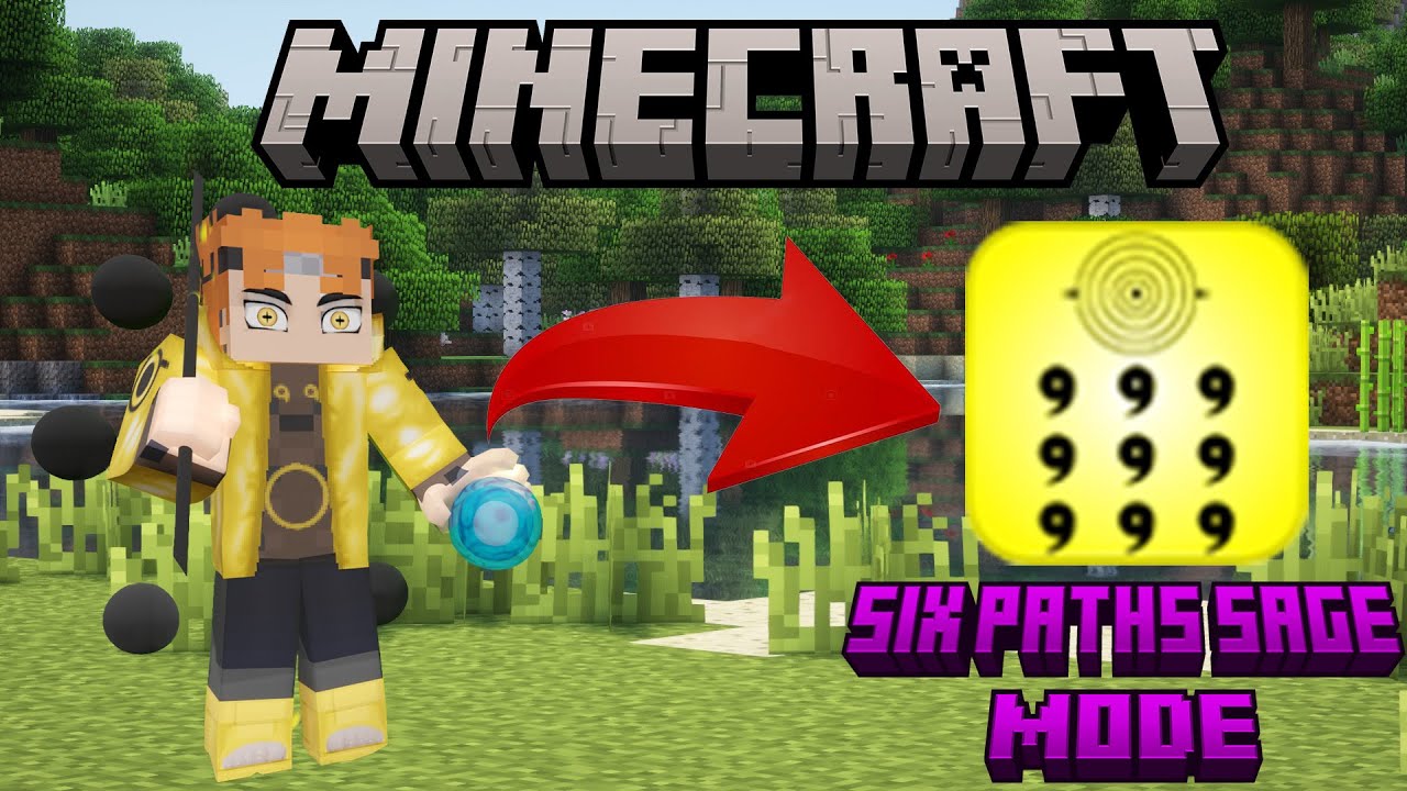 Naruto Six Paths Sage Mode + New Rasengan in Naruto Minecraft!