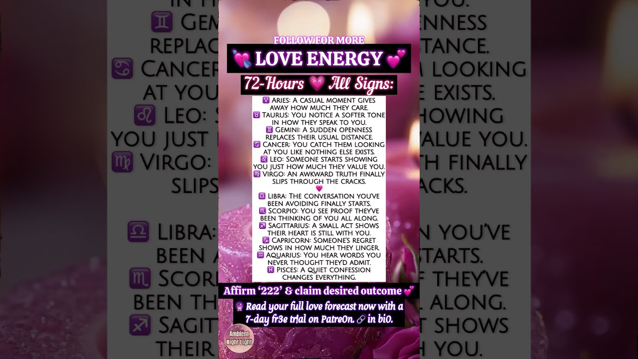 💖 LOVE ENERGY 💕 72-Hour Forecast: ALL SIGNS ✨
