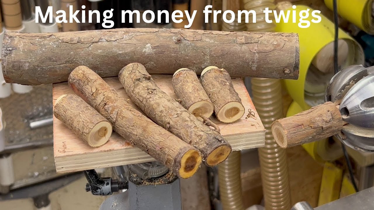 Woodturning. Making money from twigs. #carbide chisels