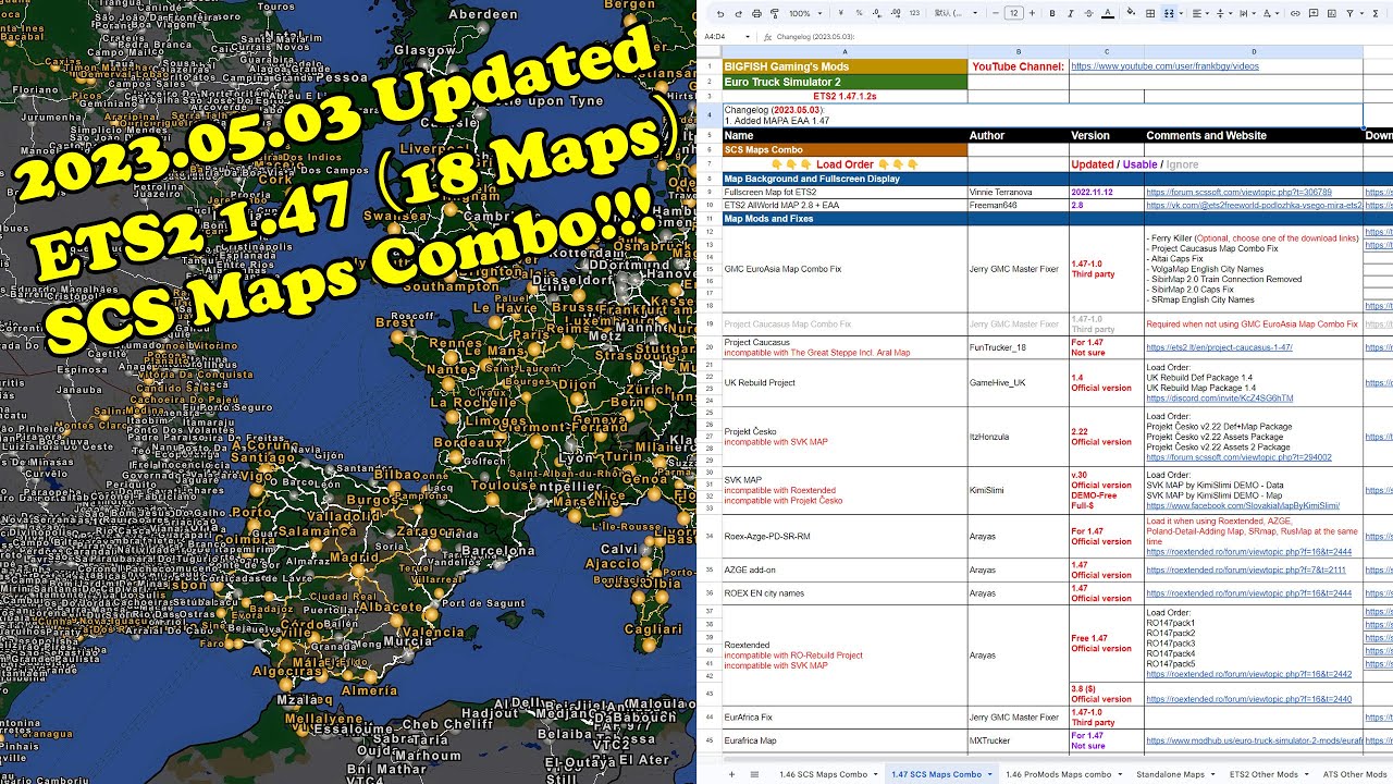 [2023.05.03] ETS2 1.47 latest 18 maps combo (Added EAA) | SCS Extension | With RusMap ROEX TGS SRmap