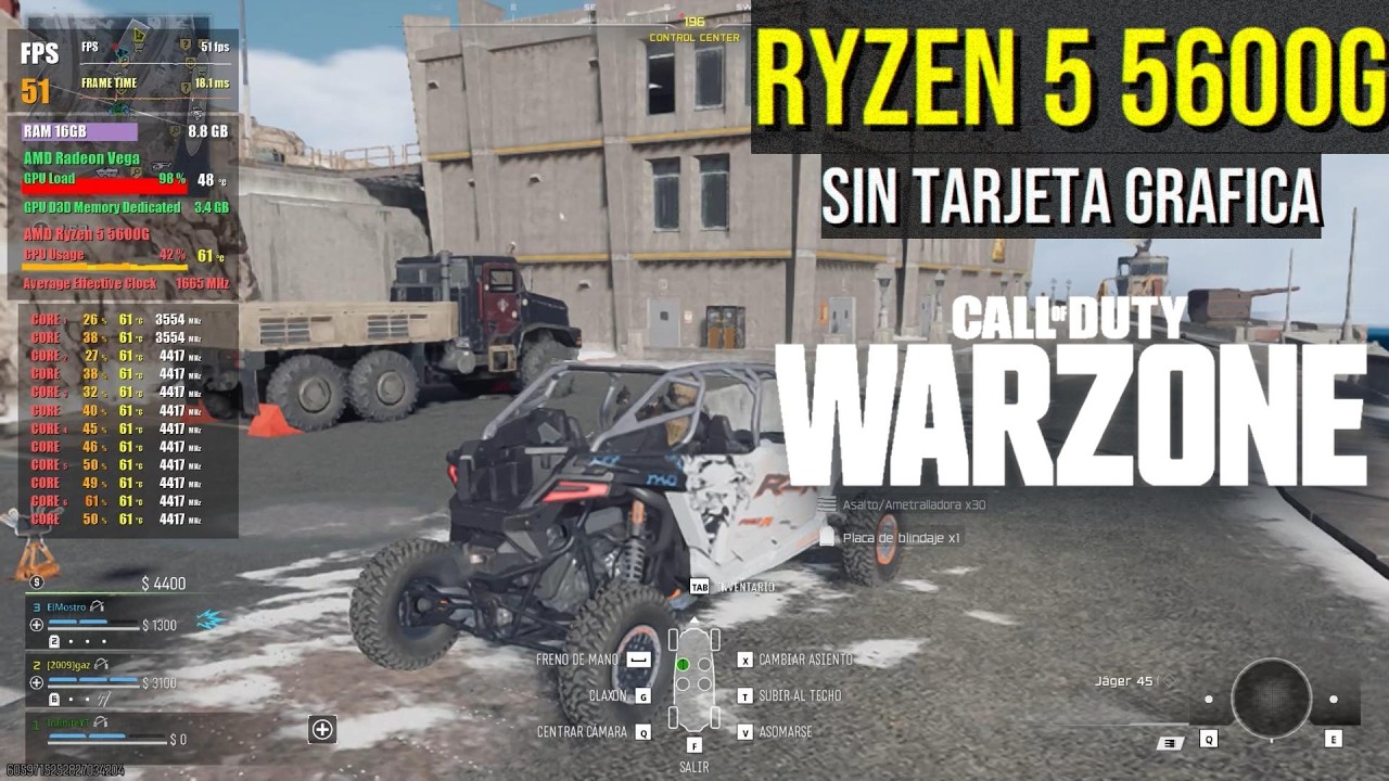 Call of Duty: Warzone - Temporada 02 - Ryzen 5 5600G & 16GB DDR4 3200