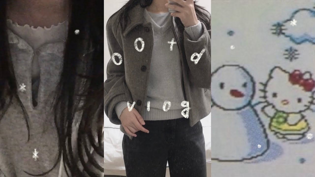 ⭒ ootd vlog 지그재그 옷들로 무엇이든 레이어드 해주께여 • 속초에서 감자빵이랑 꽈배기 떵개하기 ㅎ.ㅎ • (엔조블루스, 노멜렛)