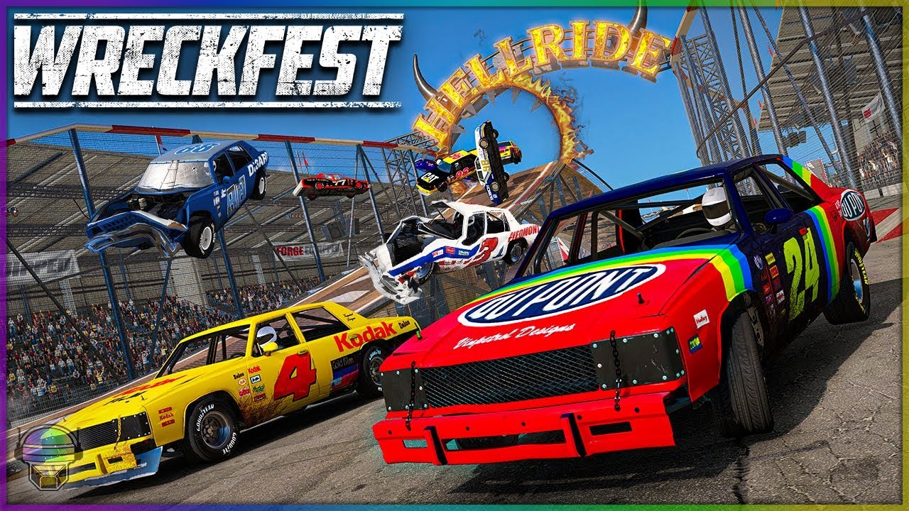 Легенды NASCAR против HELLRIDE! Wreckfest