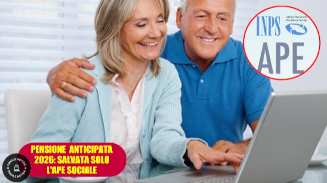 Pensioni 2026: resta solo l&rsquo;Ape Sociale, stop a Quota 103 e Opzione Donna