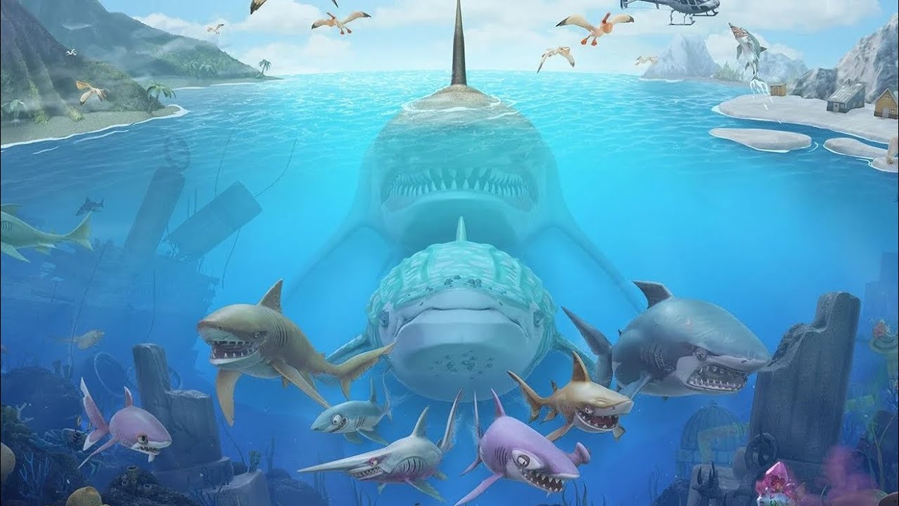 HUNGRY SHARK WORLD BEGINNER | LEVELING | MEGALODON | FULL KILL INVADER #hungryshark