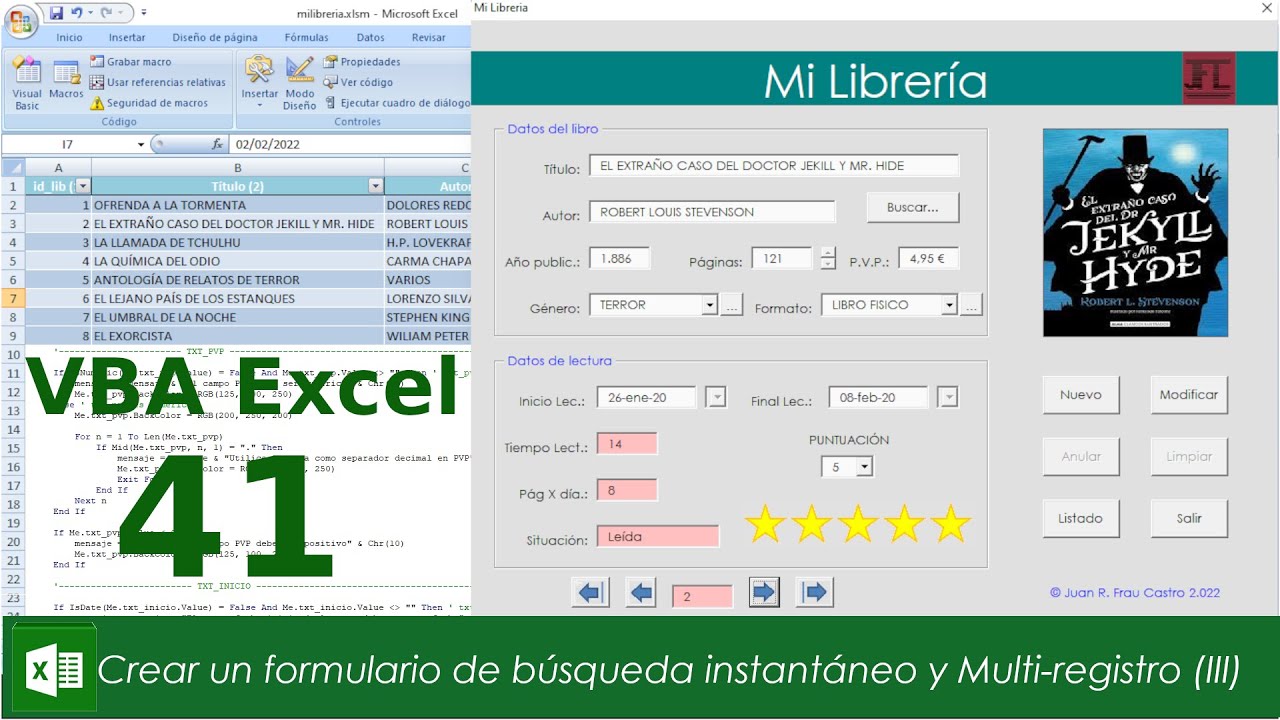 Curso VBA Excel 41. Crear un formulario de búsqueda de registros Instantáneo y Multi-registro.