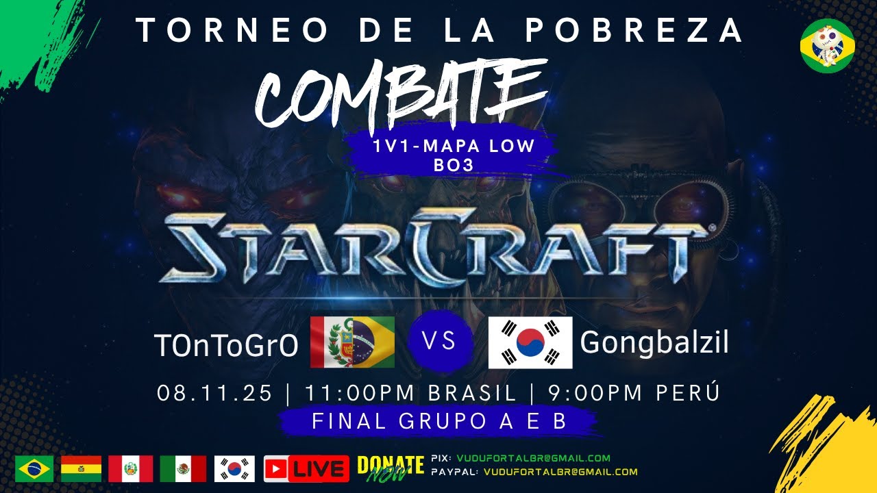 🟢LIVE 2025_11_08 [ TOnToGrO  VS  Gongbalzil ] TORNEO DE LA POBREZA | EP26 | STARCRAFT | VUDU