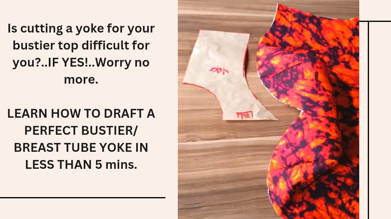 (VERY SIMPLE) How To draft the front yoke of Bustier Top/Tube Top/ Strapless Breast Tube Top.