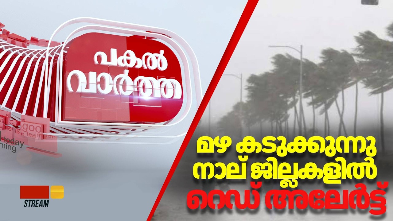 PAKAL VARTHA | മഴ കടുക്കുന്നു, സംസ്ഥാനത്ത് 4 ജില്ലകളിൽ റെഡ് അലേർട്ട് | Kerala Rain Alert 2026