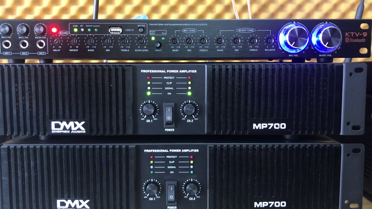 Cục đẩy dmx mp700 kết hợp vang cơ ca ktv9 si&ecirc;u hay lh 0906601017