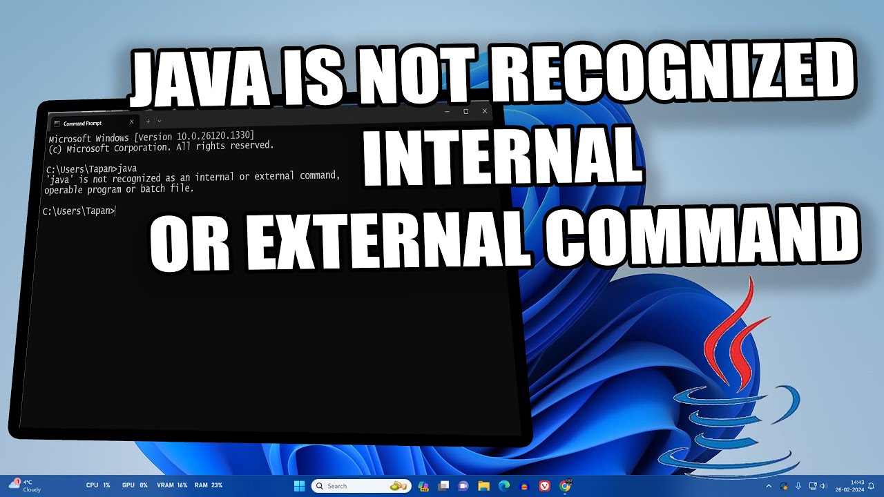 Fix Java is not Recognized as an internal or external Command in Windows 11