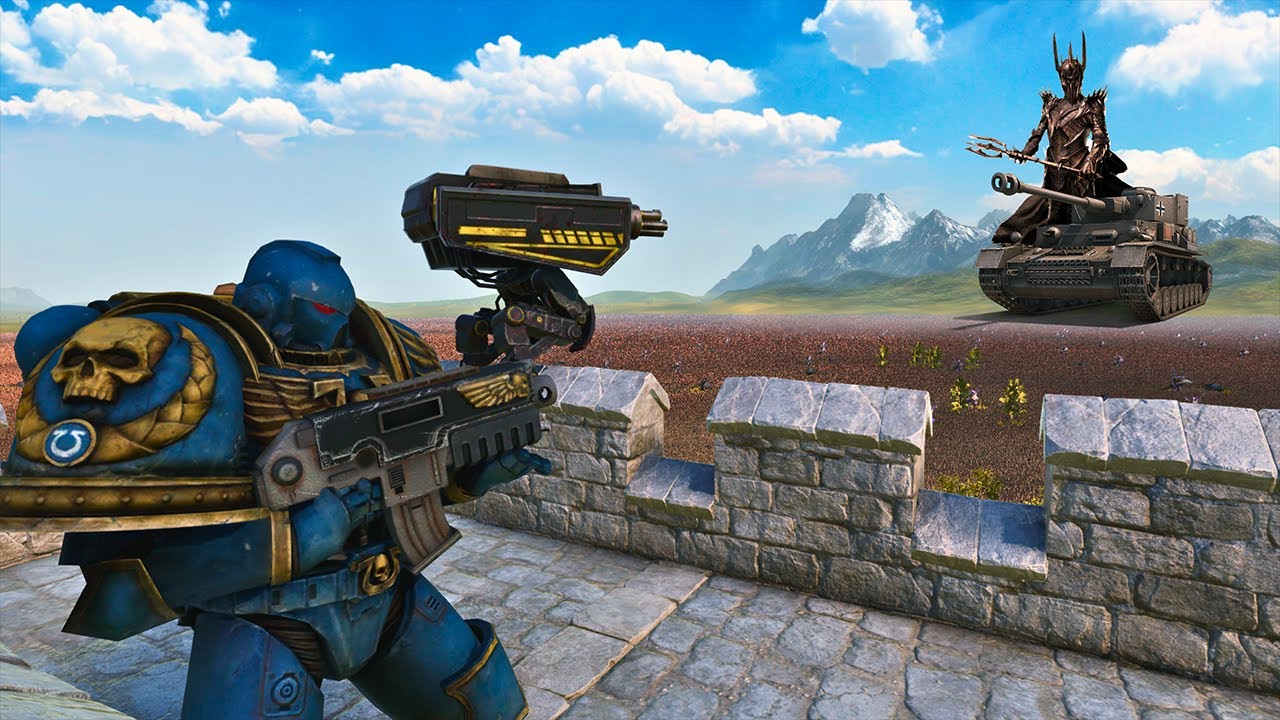 SAURON'S TANKS ARE BESIEGING THE SPACE MARINE CASTLE WARHAMMER 40K -Ultimate Epic Battle Simulator 2