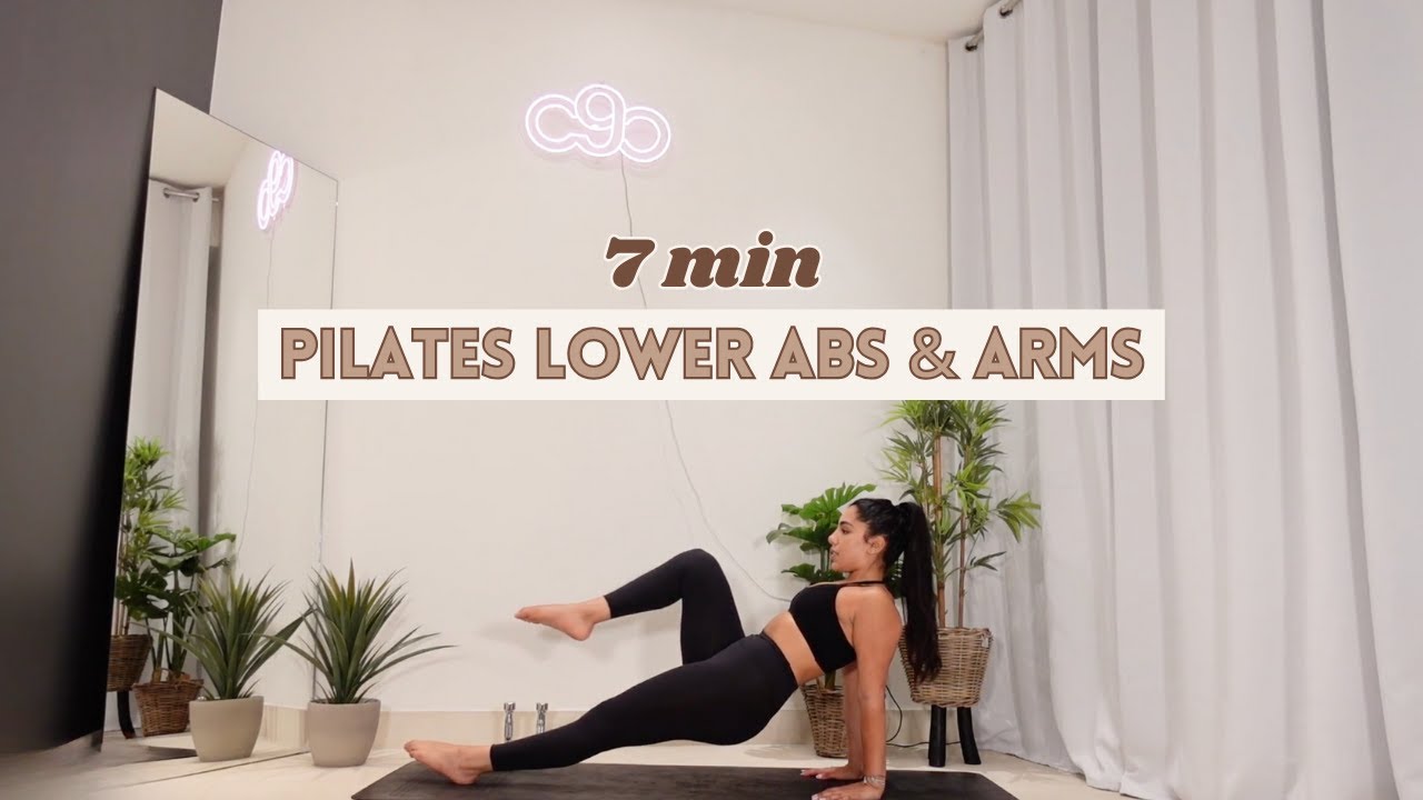7 MIN PILATES LOWER AB & ARMS | at-home workout | no equipment