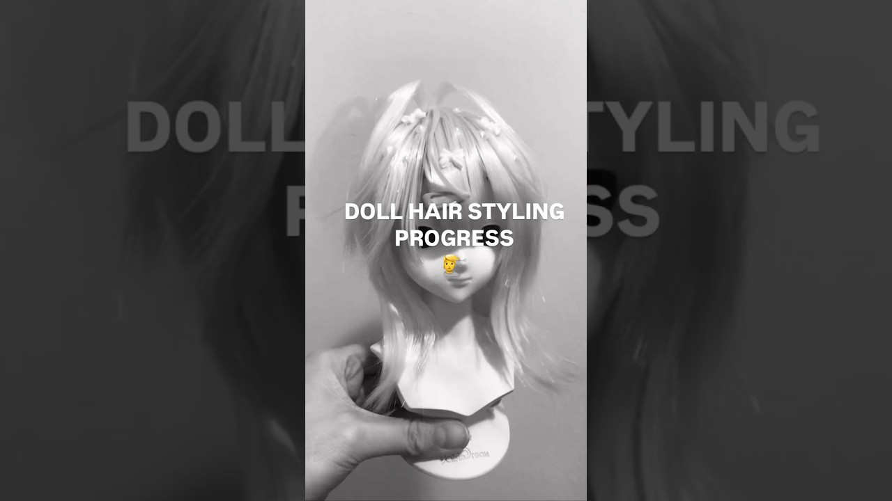 Doll Wig Styling Progress✂ドールウィッグの進歩✂#bjd #doll #wigs #wig #dollwig #ドール #人形