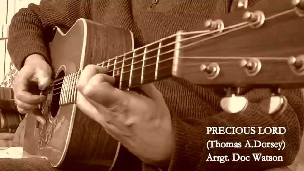 DOC WATSON: PRECIOUS LORD (T.A. Dorsey) Trans.Played by M.Lelong