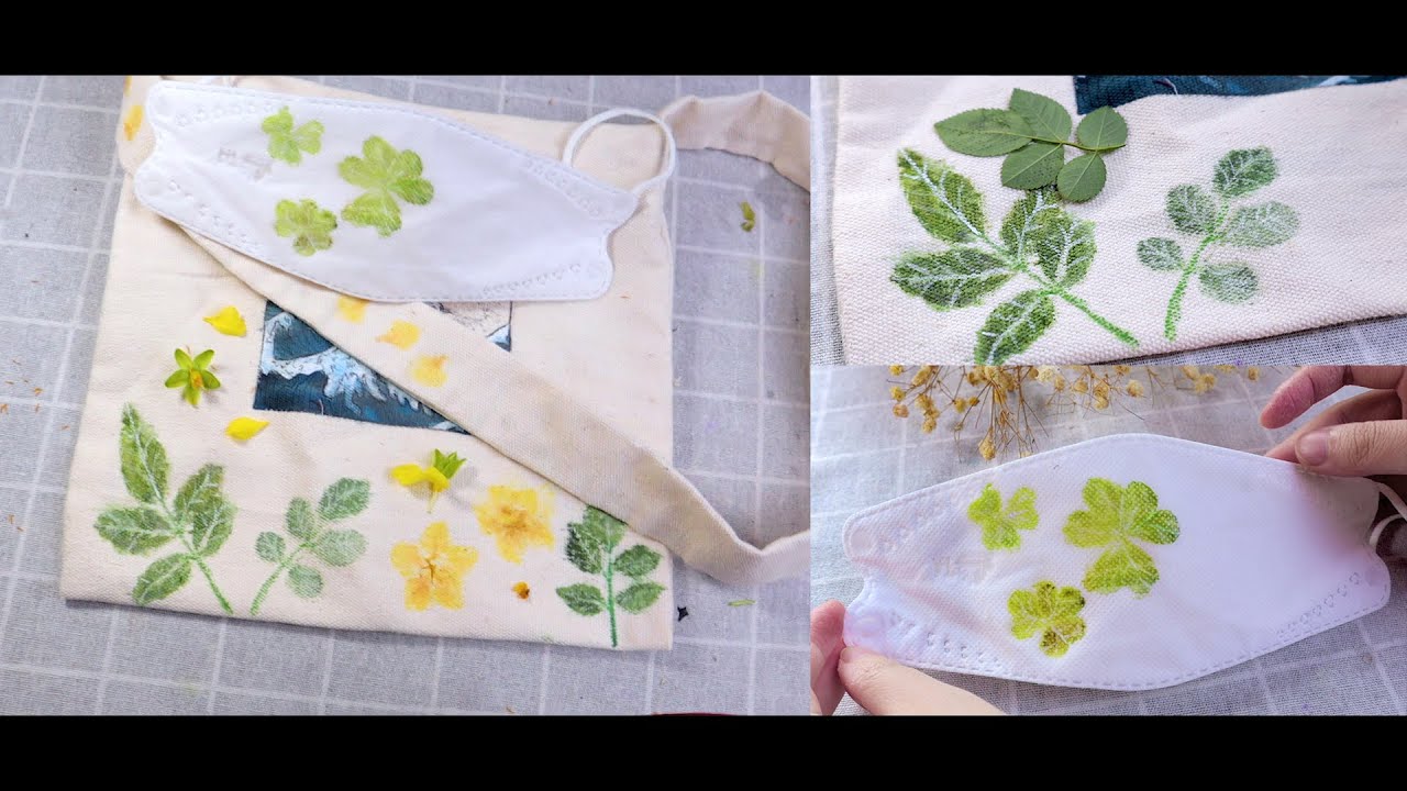 COOL IDEAS FOR  BAG| Leaves painting tutorial |Leaf Printing Technique 🍁 🍁 🍁 🍁 🍁 🍁 🍁 🍁 🍁 🍁 🍁