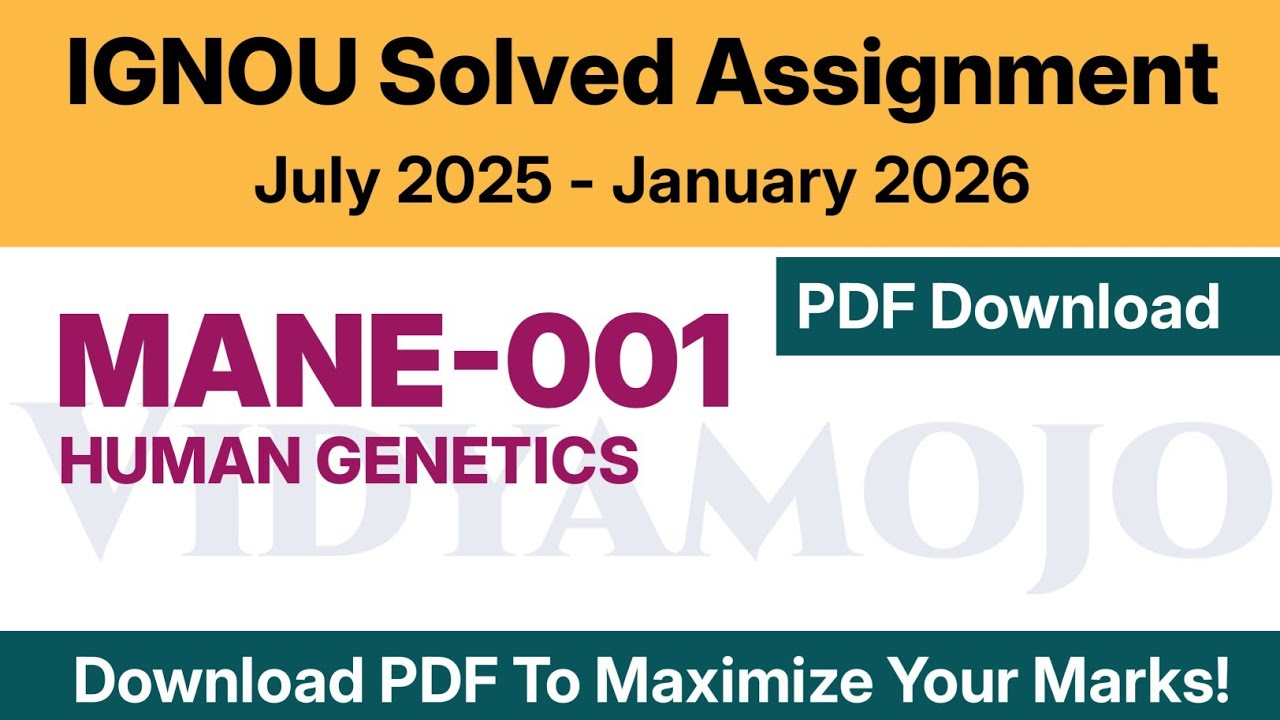IGNOU MANE 001 Solved Assignment 2025-26 PDF Download