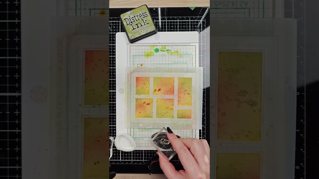 Postage Collage Autumn Sunset Stamp Set - Waffle Flower Demo