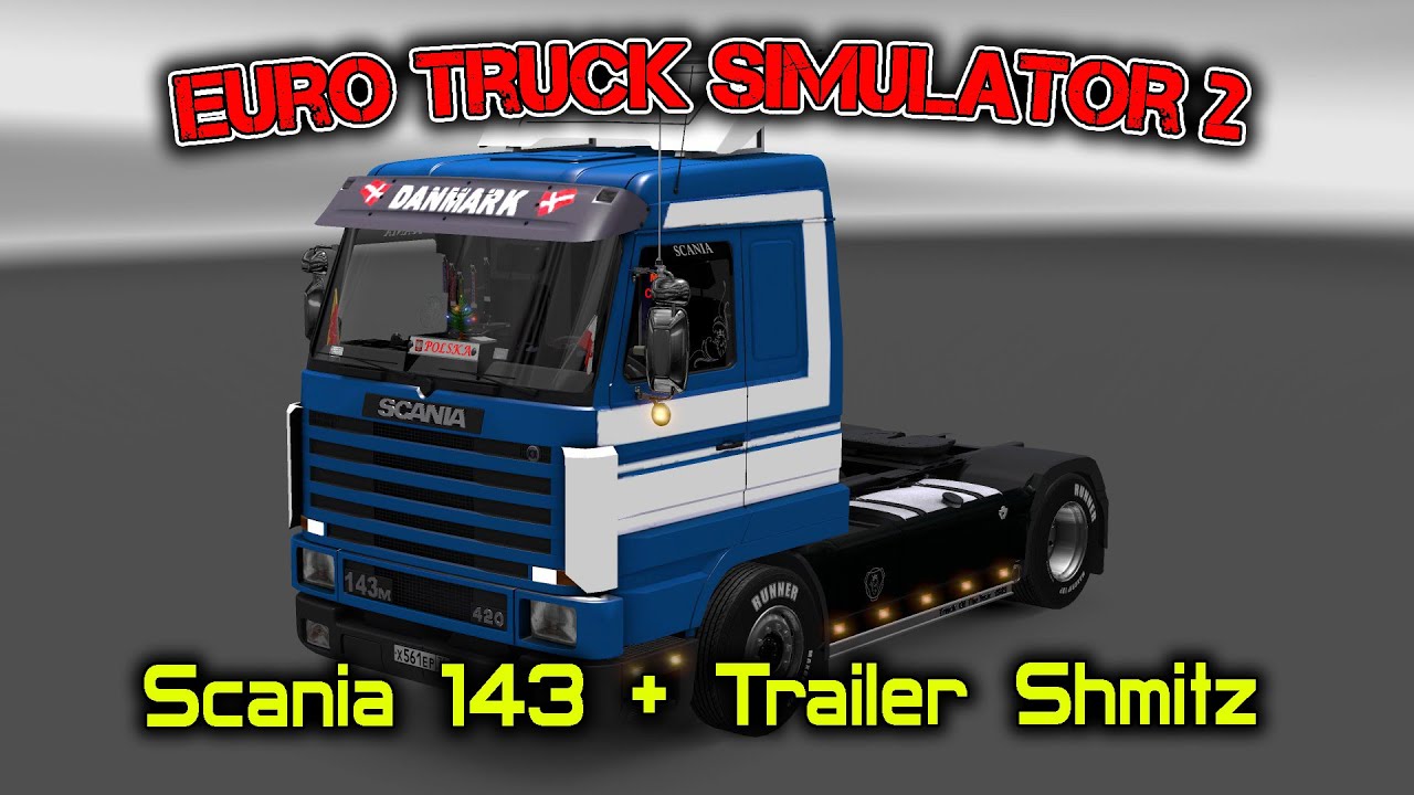 Euro Truck Simulator 2 обзор мода ( Scania 143 + Trailer Shmitz )