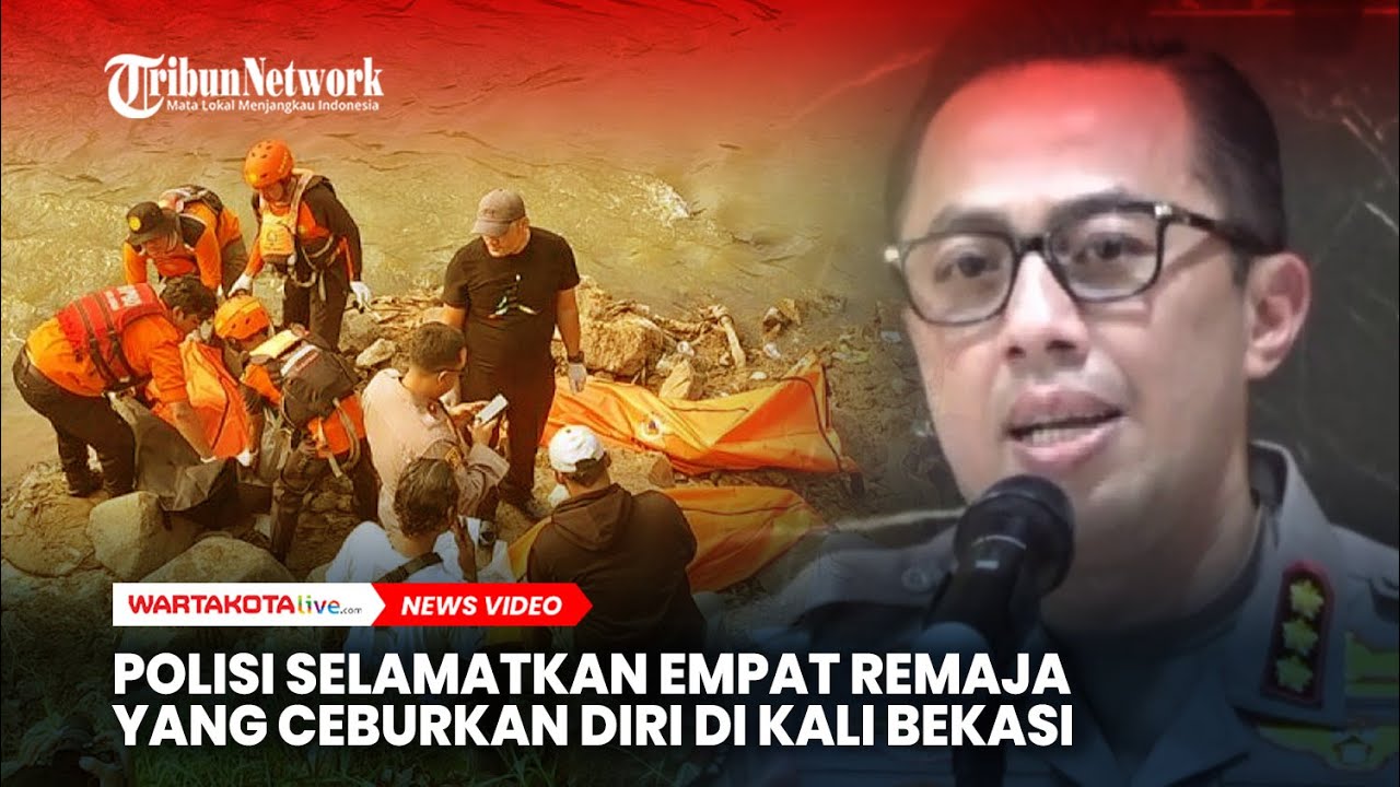 Polisi Selamatkan Empat Remaja yang Ceburkan Diri di Kali Bekasi
