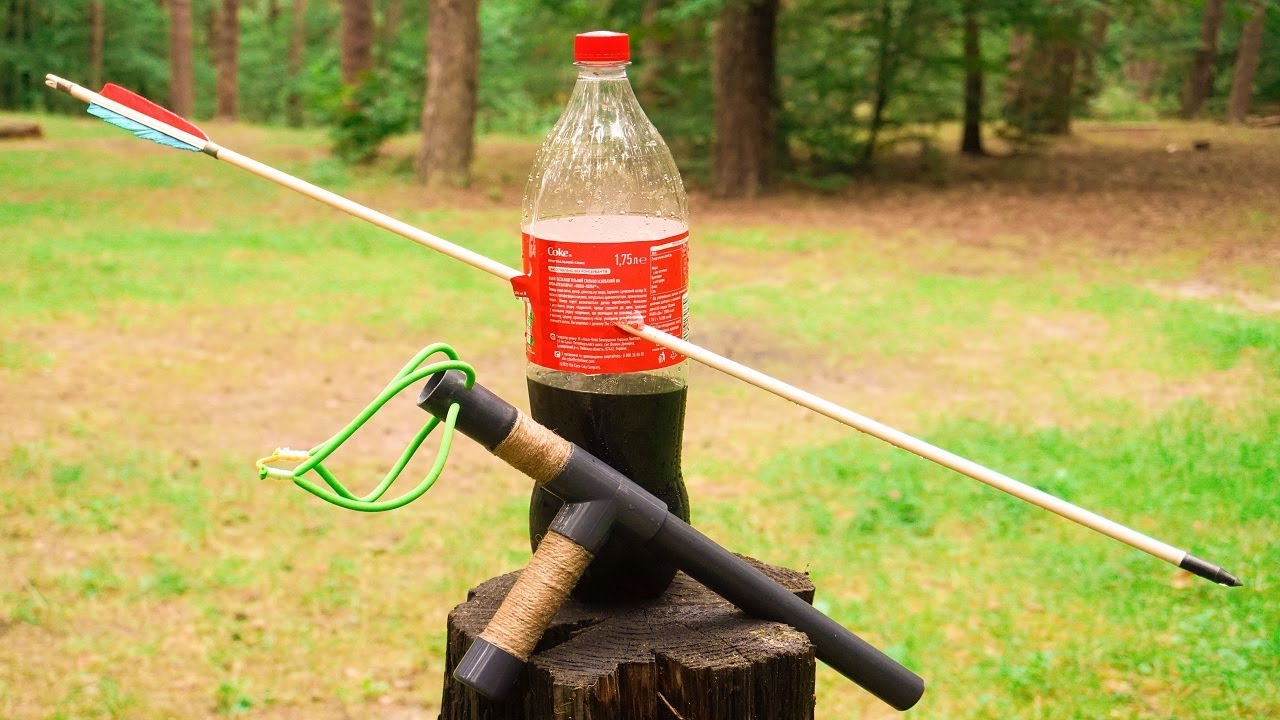 How to Make a Simple and Powerful PVC Slingshot with Arrows - DIY Slingshot