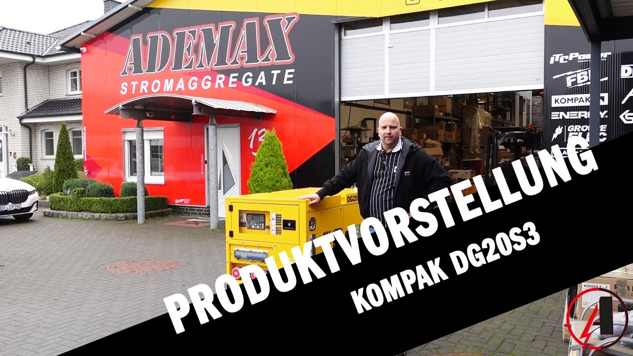 Ademax präsentiert den Diesel Stromerzeuger DG20S3 von Kompak mit 20,6 kVA in der Rental-Ausstattung